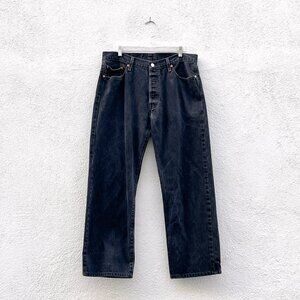 Men's Levi's 501 Black Boot Cut Denim Jeans 36 x 32